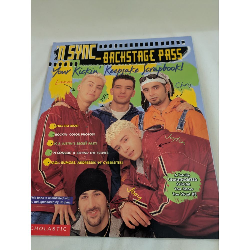 NSYNC Backstage Pass Scrapbook Fan  Scholastic‎ Y2K Pop Band Memorabilia Vintage